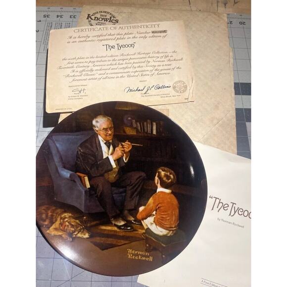 AWESOME LOT OF 18 VINTAGE NORMAN ROCKWELL PLATES KNOWLES — WITH BOXES + PAPERS! - Picture 12 of 13